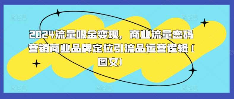 2024流量吸金变现，商业流量密码营销商业品牌定位引流品运营逻辑(图文)-创客联盟资源网-本站致力于分享优质实用的互联网资源,创业项目,软件工具