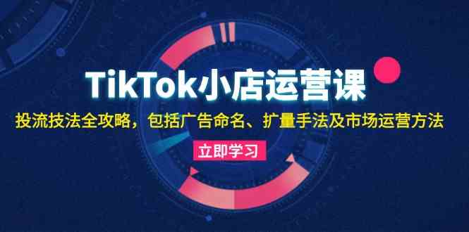 TikTok小店运营课：投流技法全攻略，包括广告命名 扩量手法及市场运营方法-创客联盟资源网-本站致力于分享优质实用的互联网资源,创业项目,软件工具