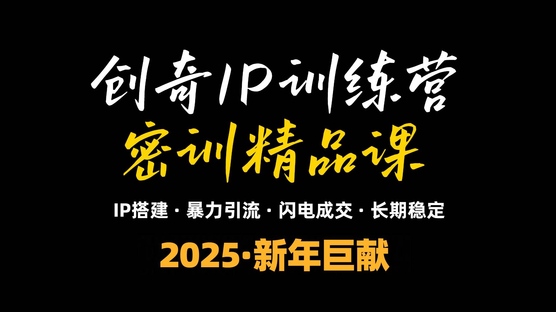 （13898期）2025年“知识付费IP训练营”小白避坑年赚百万，暴力引流，闪电成交-创客联盟资源网-本站致力于分享优质实用的互联网资源,创业项目,软件工具